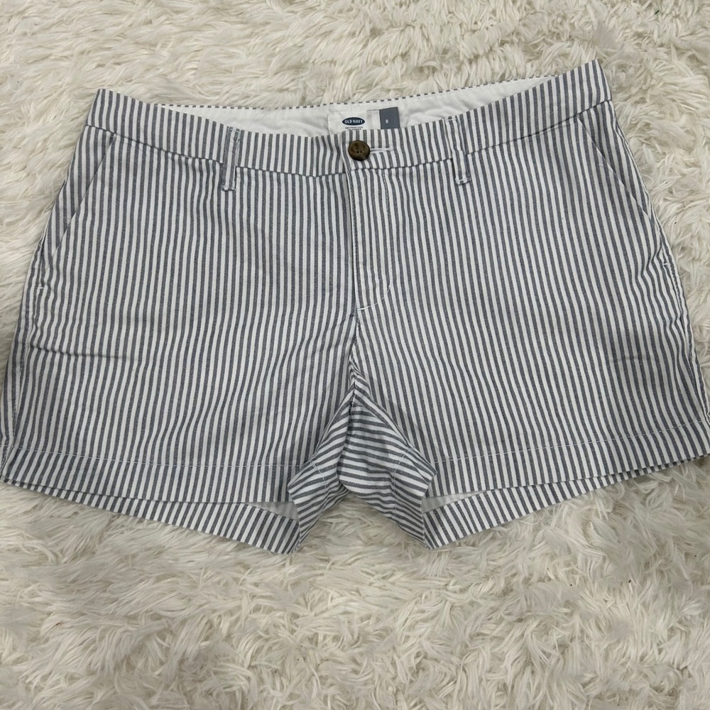 Old Navy Striped Shorts Casual Everyday Blue White Size 8